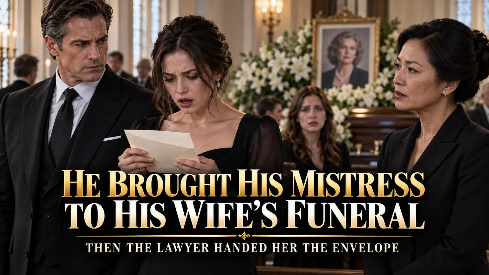 HE BROUGHT HIS MISTRESS TO HIS WIFE’S FUNERAL—THEN HER LAWYER ASKED HER TO OPEN THE ENVELOPE